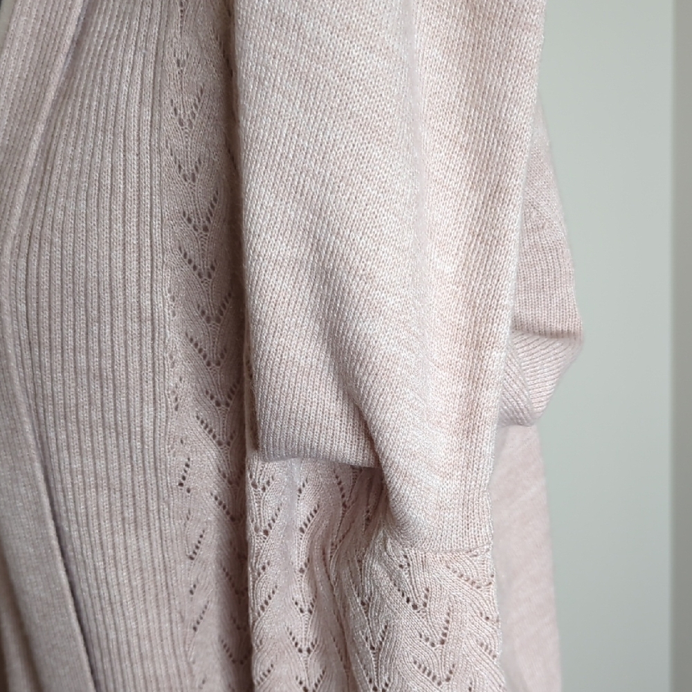 Briggs Dusty Rose Open-Front Knit Cardigan with Tank Size 1X - Picture 8 of 12